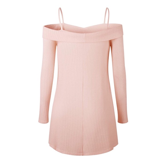 NEW💥Soft Pink Waffle Off Shoulder Tunic, S-XL - Picture 6 of 8